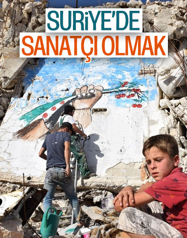 Suriye'de savaşın izleri sanatla silinmeye çalışılıyor