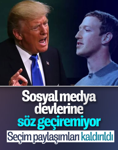 Facebook, Trump'ın seçim paylaşımlarını kaldırdı