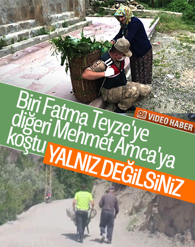 Artvin'de jandarma, yaşlı kadının yardımına koştu