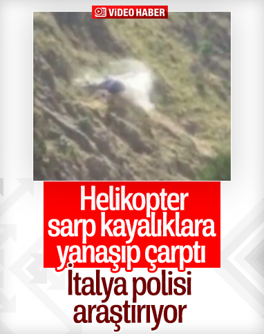 İtalya’nın helikopter sarp kayalıklara çarptı