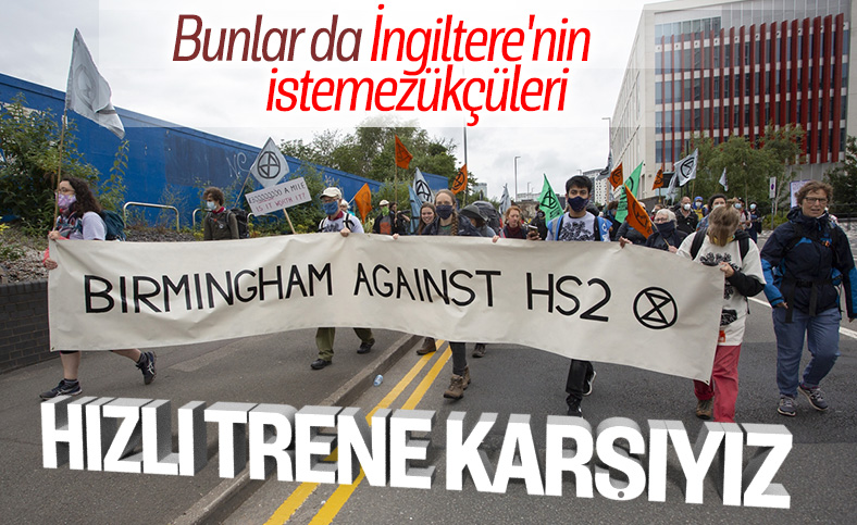 İngiltere'de HS2 demiryolu projesi protesto edildi