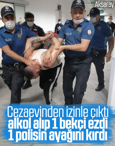 Aksaray'da alkollü sürücü 1 bekçi ve 1 polisi yaraladı