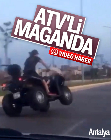 Antalya'da, ATV sürücüsünün tehlikeli anları