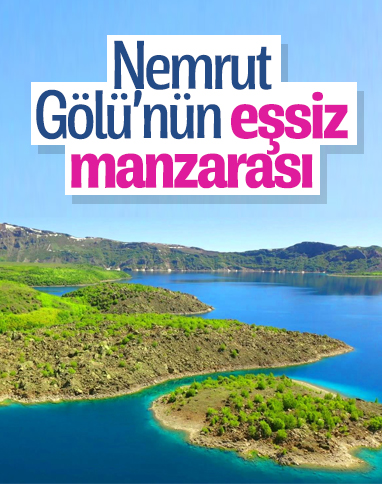 Nemrut Krater Gölü havadan görüntülendi