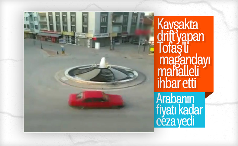 Konya'da drift yapan sürücüye para cezası