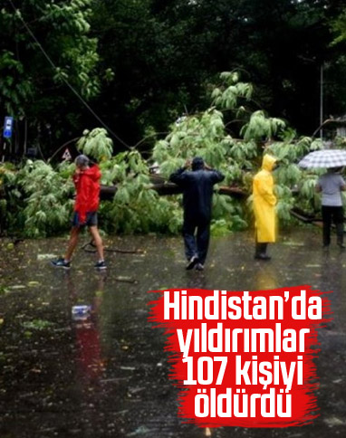 Hindistan'da yıldırım düştü: 107 ölü