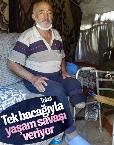 Tokat'ta yaşayan engelli adamın yaşam mücadelesi