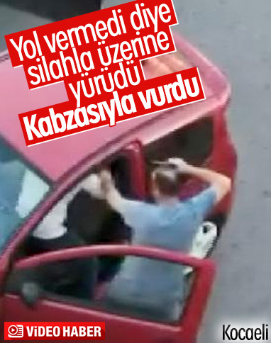 Kocaeli'de yol vermeme kavgasında silahla tehdit etti