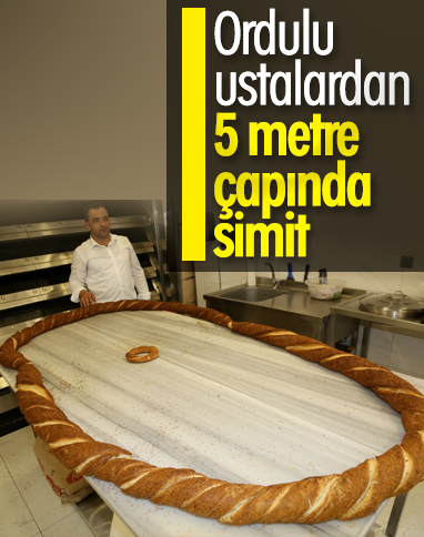 Ordu'da, 5 metre çapındaki simit ilgi gördü