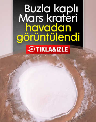 Mars'taki Korolev Krateri'nin havadan görüntüleri