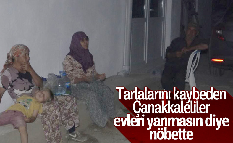 Çanakkale'de köylüler evleri için nöbet tutuyor