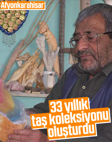 Farklı taşlardan 33 yıllık koleksiyon yaptı