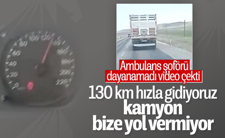 Çankırı'da ambulansa yol vermeyen kamyon sürücüsü