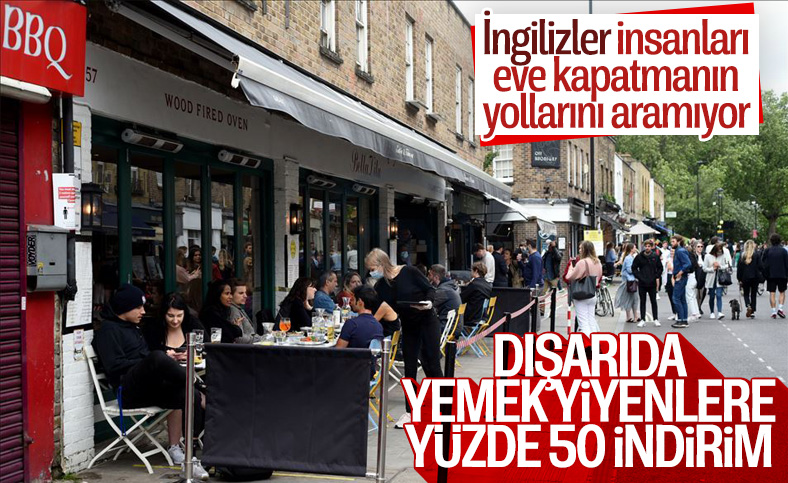 İngiltere'de dışarıda yemek yiyenlere yüzde 50 indirim