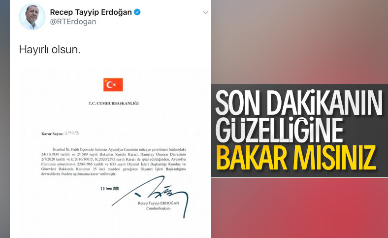 Ayasofya Camii resmen ibadete açıldı