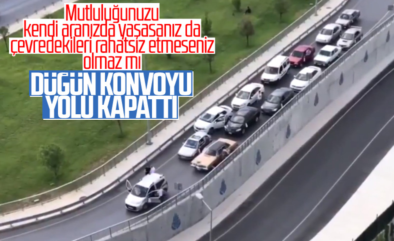 İstanbul'da düğün konvoyu ile yol kapattılar