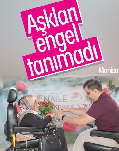 Manisa'da bedensel engelli çiftin evliliği engel tanımadı