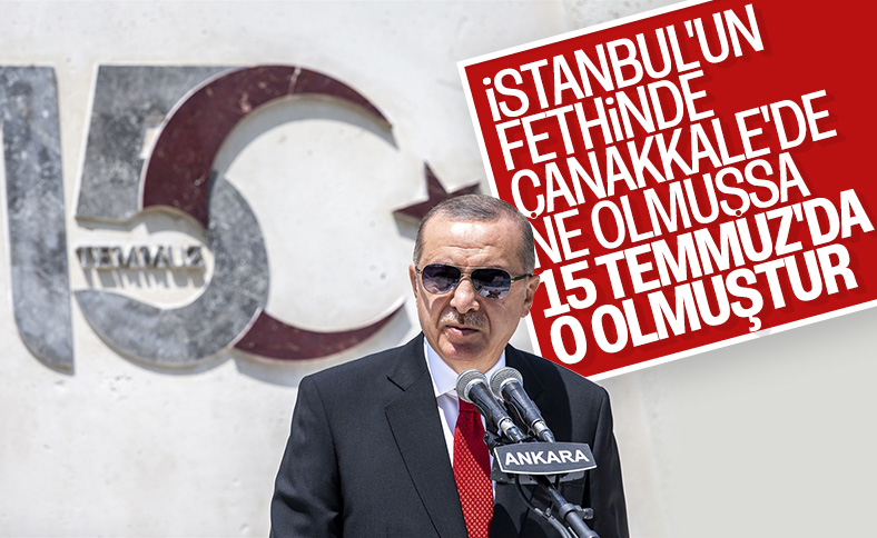 Erdoğan, 15 Temmuz Anıtı'ndaki törende konuştu