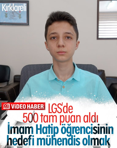LGS'de tam puan alan Ali Fuad, mühendis olmak istiyor