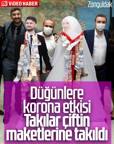 Zonguldak'ta gelin - damat maketli takı merasimi
