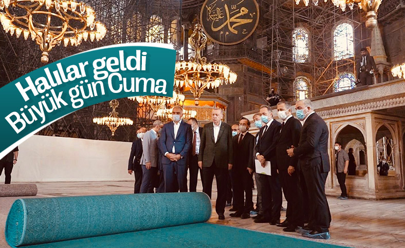 Ayasofya'nın halıları hazır