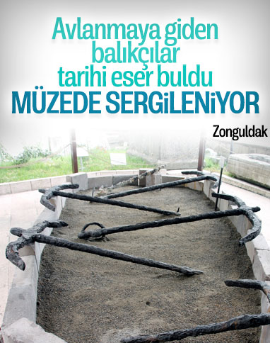 Zonguldak'ta bulunan tarihi çıpalar müzede sergileniyor