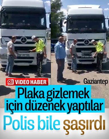 Plaka gizlemek için yapılan düzenek polisi şaşırttı