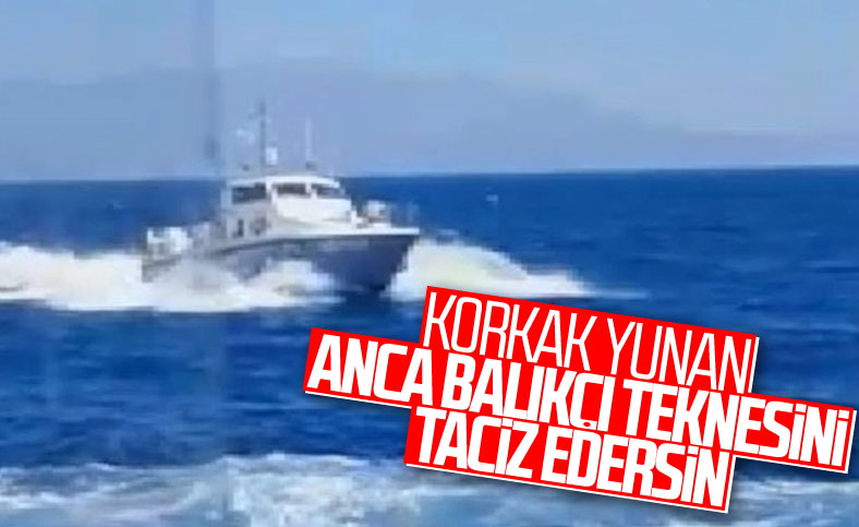 Yunan botundan Türk balıkçılara taciz