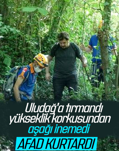 Uludağ’a tırmandı, korkudan mahsur kaldı