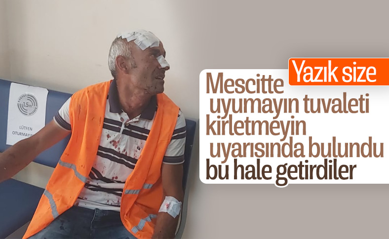 Uyardığı grubun saldırısına uğrayan temizlik görevlisi