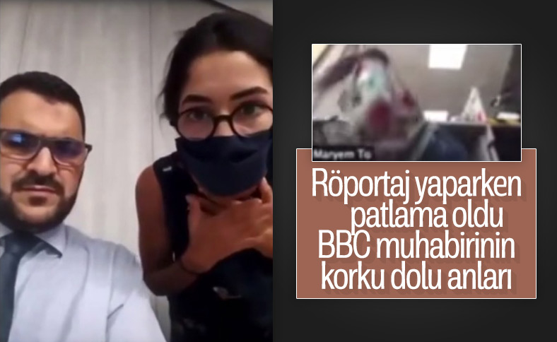 Lübnan'daki patlama, BBC muhabirinin röportajına yansıdı