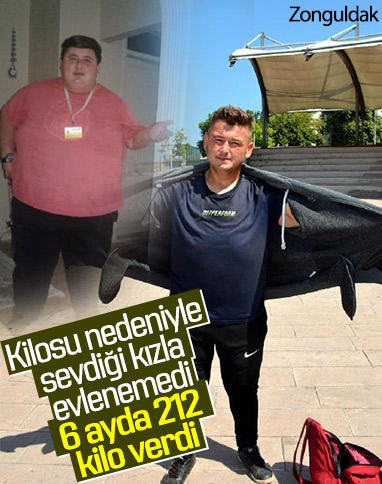 Kilosu nedeniyle evlenemeyince, 6 ayda 212 kilo verdi