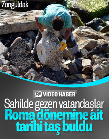 Zonguldak'ta deniz kenarında tarihi eser bulundu