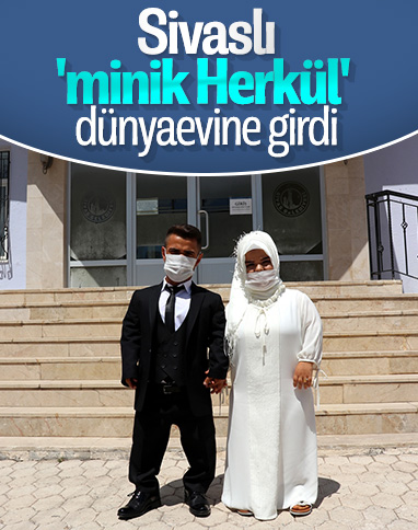 Türkiye şampiyonu 'Cep Herkülü' evlendi