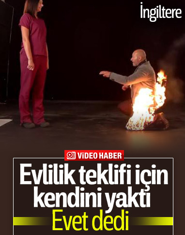 İngiltere'de oyuncu, kendini yakarak evlilik teklif etti