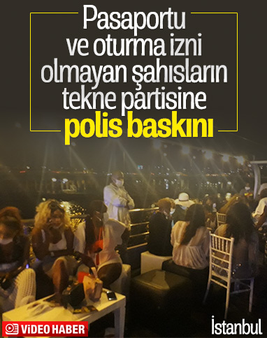Haliç'te yabancı uyrukluların sosyal mesafesiz eğlencesi
