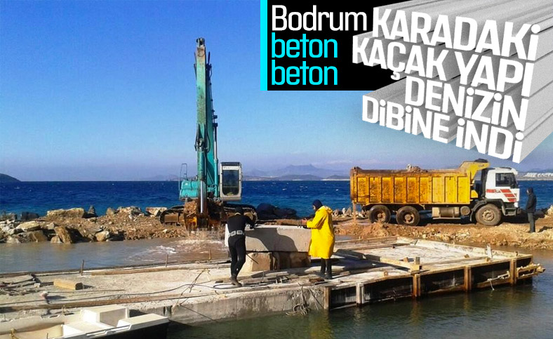 Bodrum’da denizin dibinden kaçak yapılar çıktı