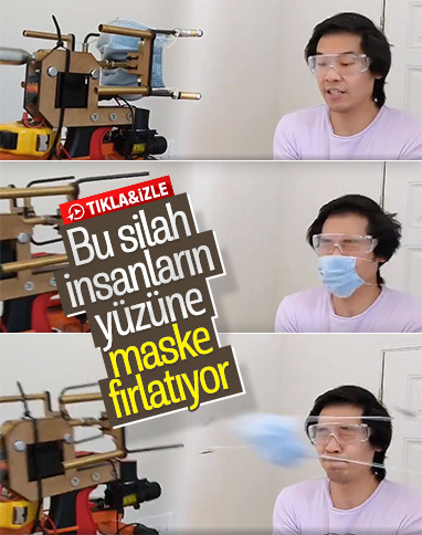 İnsanların yüzüne maske fırlatan ilginç silah