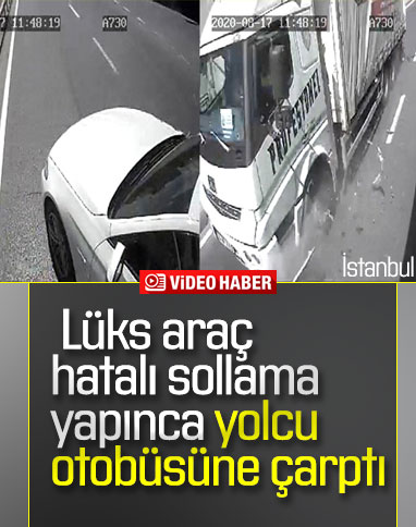 Arnavutköy'de hatalı sollama kazaya sebep oldu