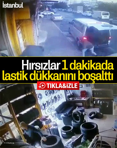 İstanbul'da 50 bin TL'lik lastik hırsızlığı kamerada