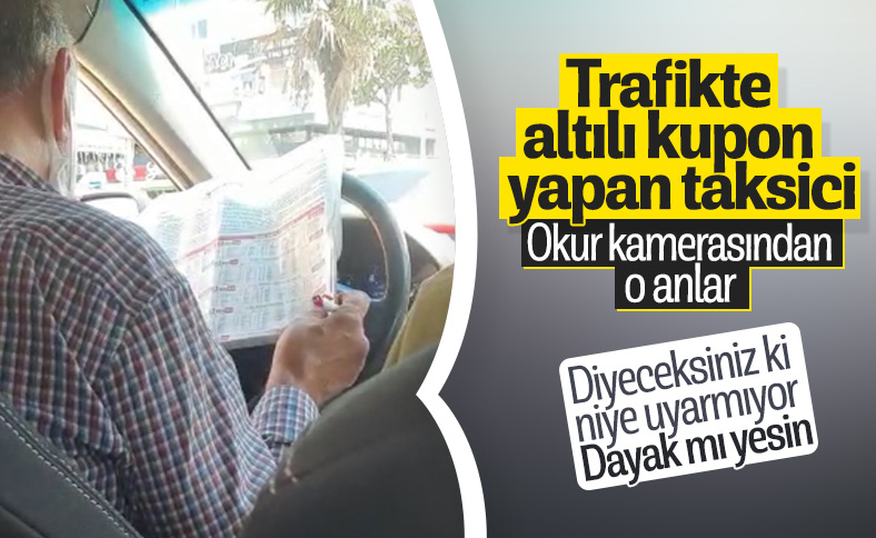 İstanbul'da araç kullanırken at yarışı oynayan taksici pes dedirtti