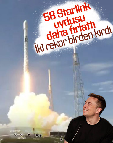 SpaceX, 58 Starlink uydusunu daha uzaya gönderdi
