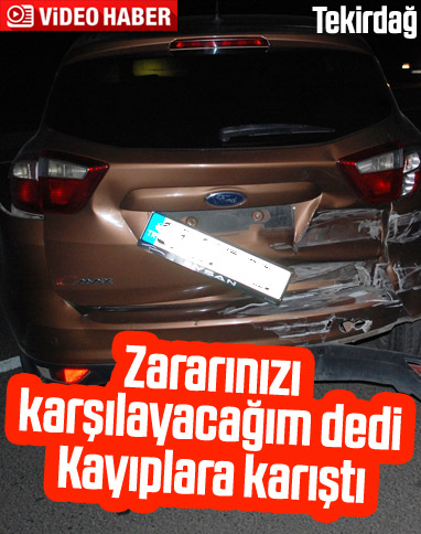 Tekirdağ'da kaza yapan kişi kayıplara karıştı