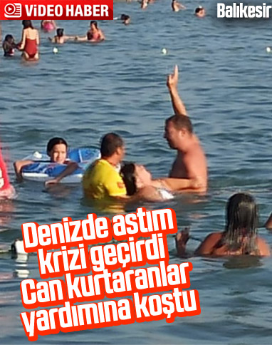 Balıkesir'de, bir kadın denizde astım krizi geçirdi