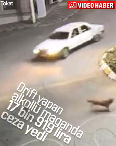 Tokat'ta drift yapan alkollü sürücüye para cezası
