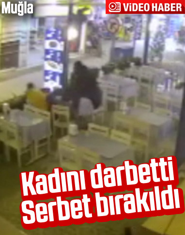 Muğla'da bir kadının darbedildiği anlar güvenlik kamerasında