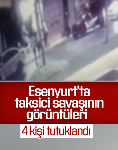 Esenyurt'ta taksi durakları arasında çıkan kavganın görüntüleri