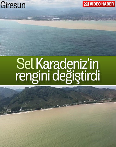Giresun'da sel sonrası Karadeniz'e çamur aktı