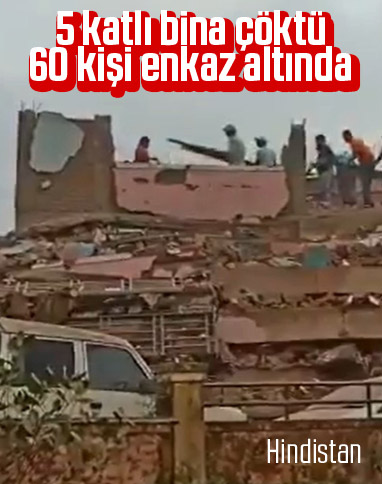 Hindistan'da bina çöktü