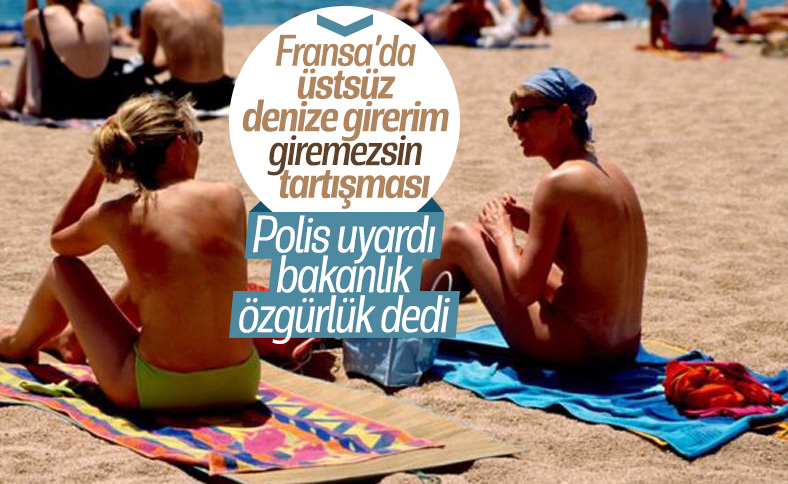 Polisin uyardığı üstsüz güneşlenen kadınlara, Fransa İçişleri Bakanı destek verdi